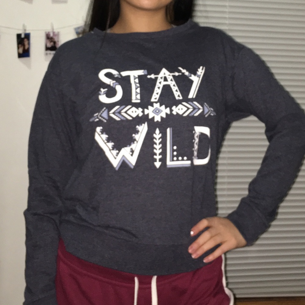 long sleeve Stay Wild sweater